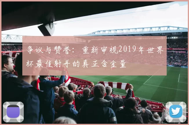 争议与赞誉:重新审视2019年世界杯最佳射手的真正含金量